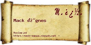 Mack Ágnes névjegykártya