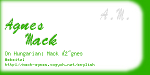 agnes mack business card